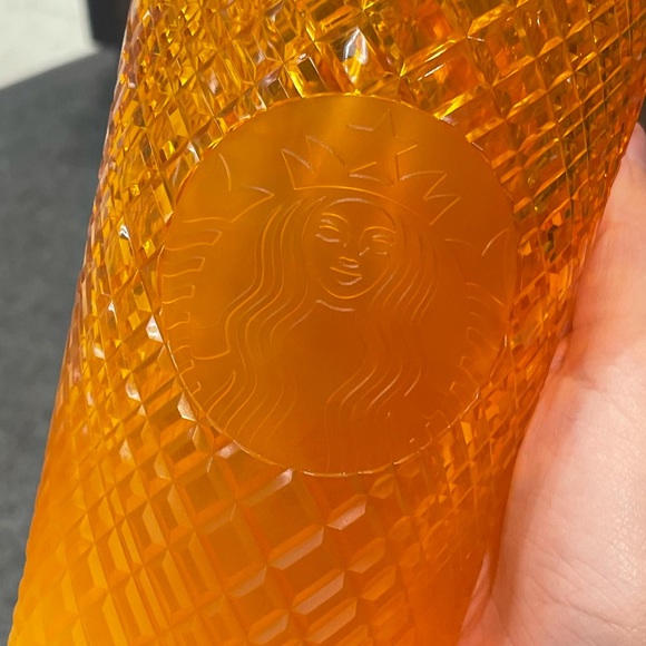 Starbucks Mango Pineapple Jeweled Matte Ombré Gradient Grid Cold Cup Tumbler - Picture 5 of 12